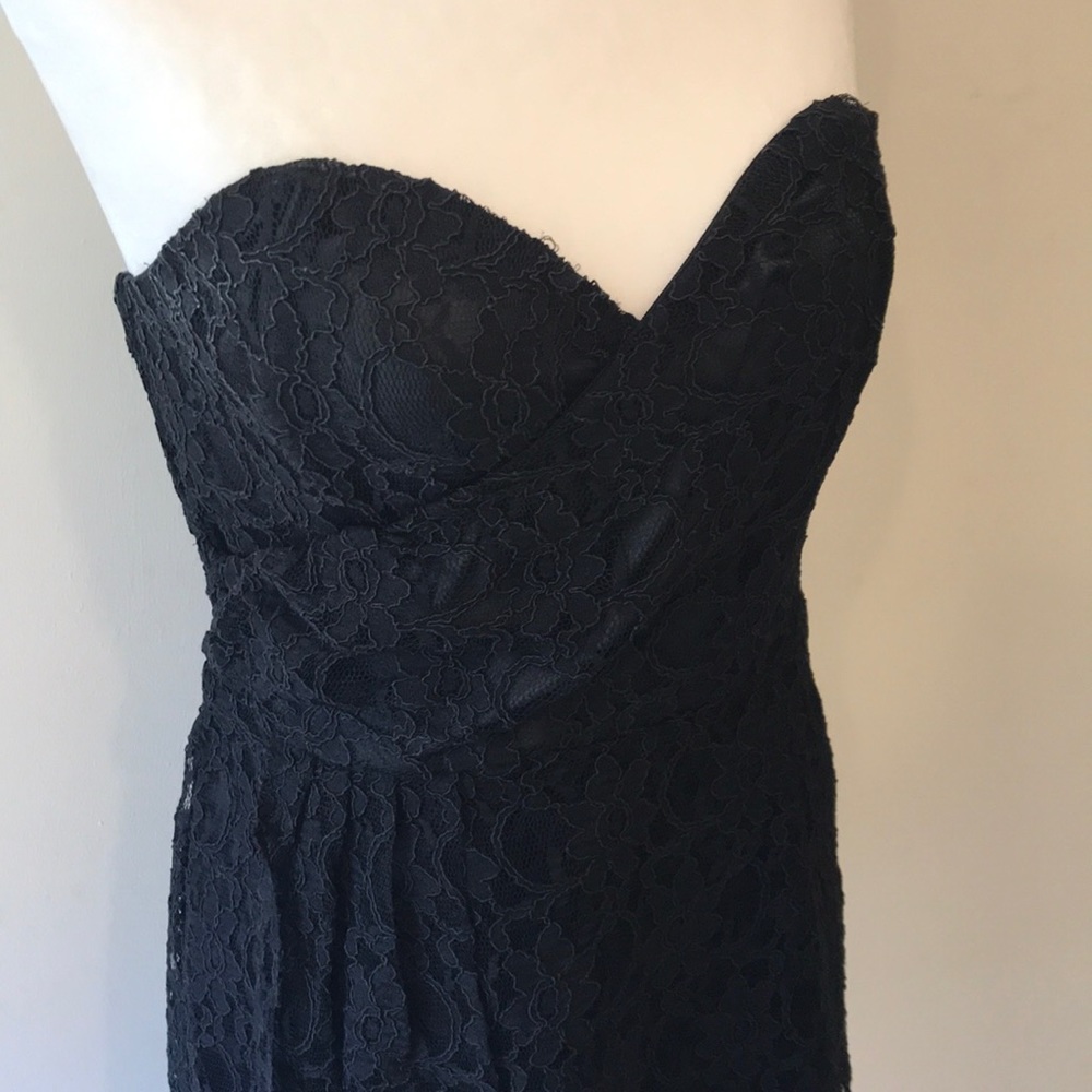 Express Black Lace Strapless Sweetheart Dress -Sz4 - Picture 2 of 8